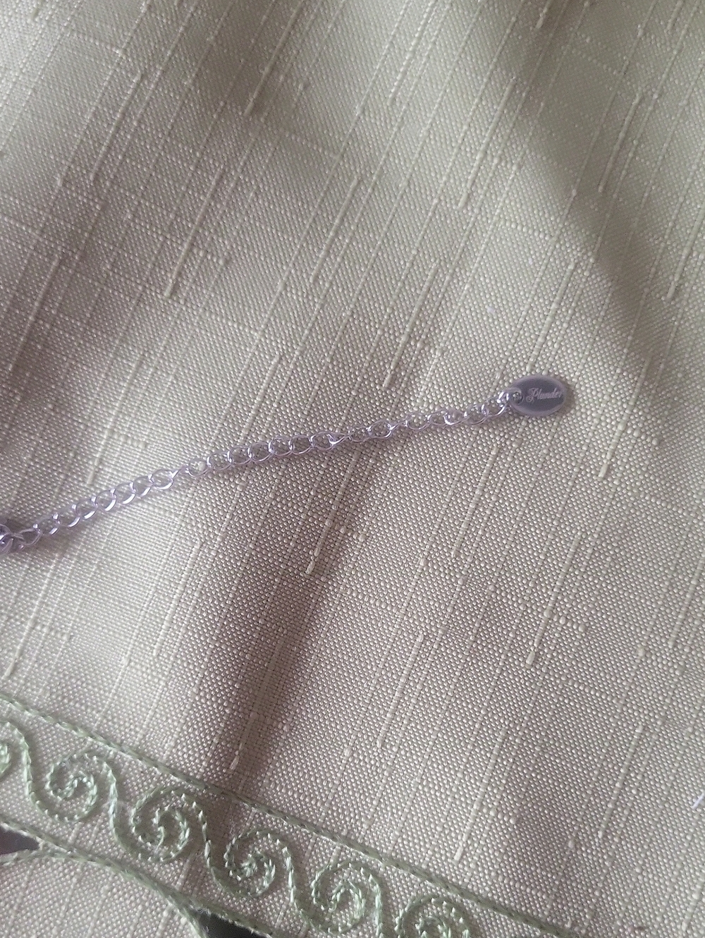 Plunder Silver-tone over Surgical Steel Paperclip Chain with Cushion Cut Bead - Picture 3 of 4